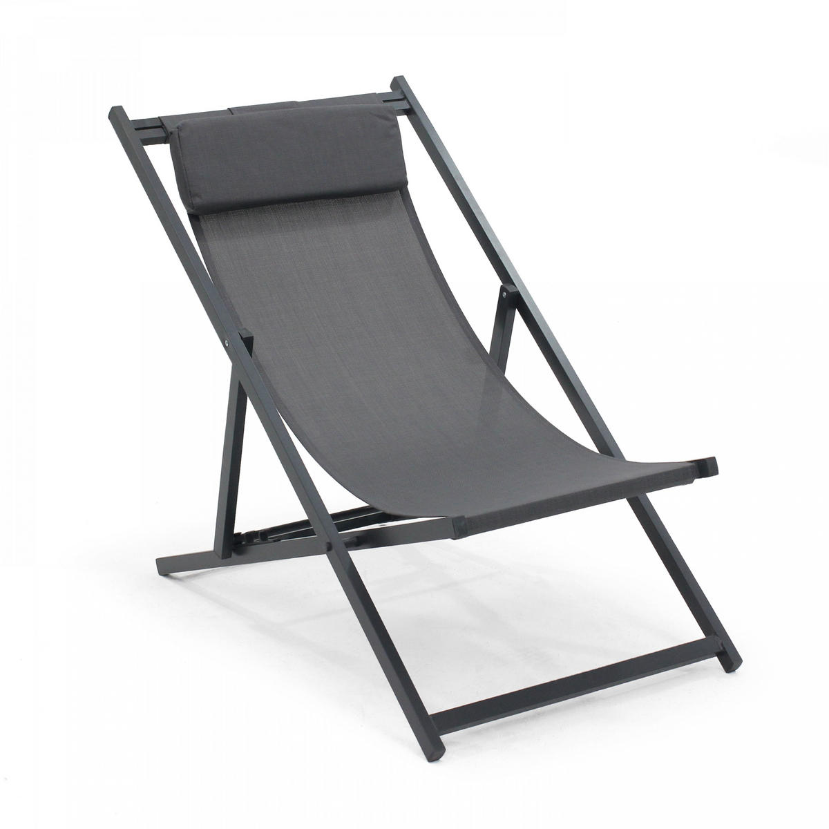 LIEGESTUHL 2-tlg., Grau - Grau, Metall (61/74/102cm) - Oviala
