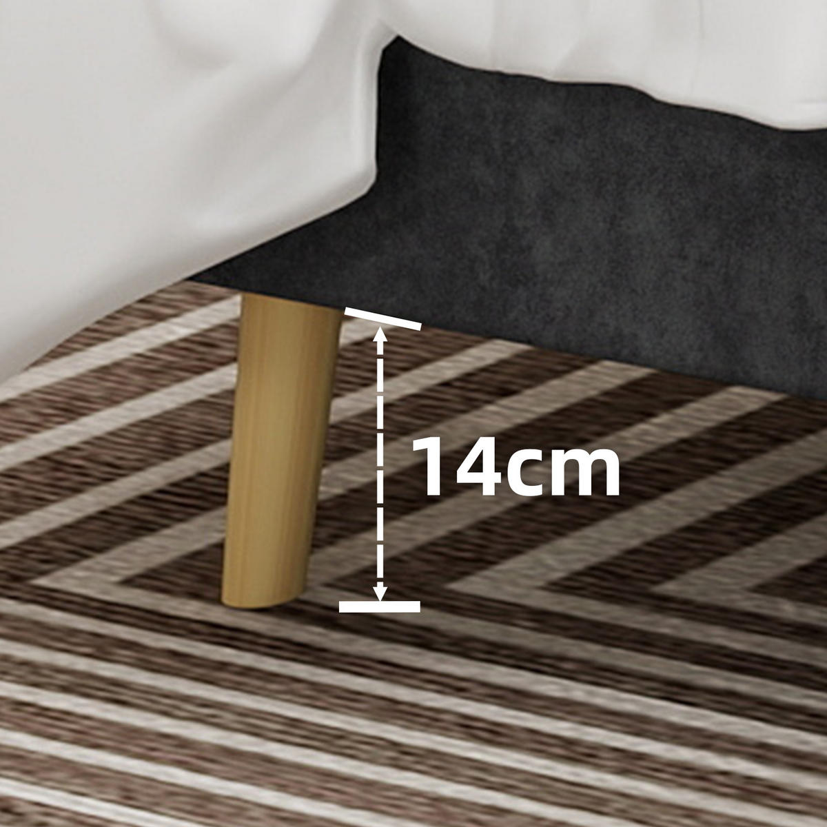 POLSTERBETT 140/200 cm in Grau Stoff mit gepolstertem Kopfteil - Grau, Holzwerkstoff/Textil (140/200cm) - WISHDOR