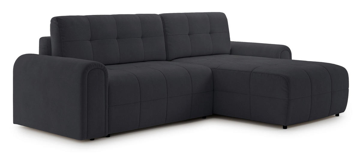 ECKSOFA Simolla Anthrazit rechts - Dunkelgrau/Schwarz, Kunststoff/Textil (180/268cm) - Selsey