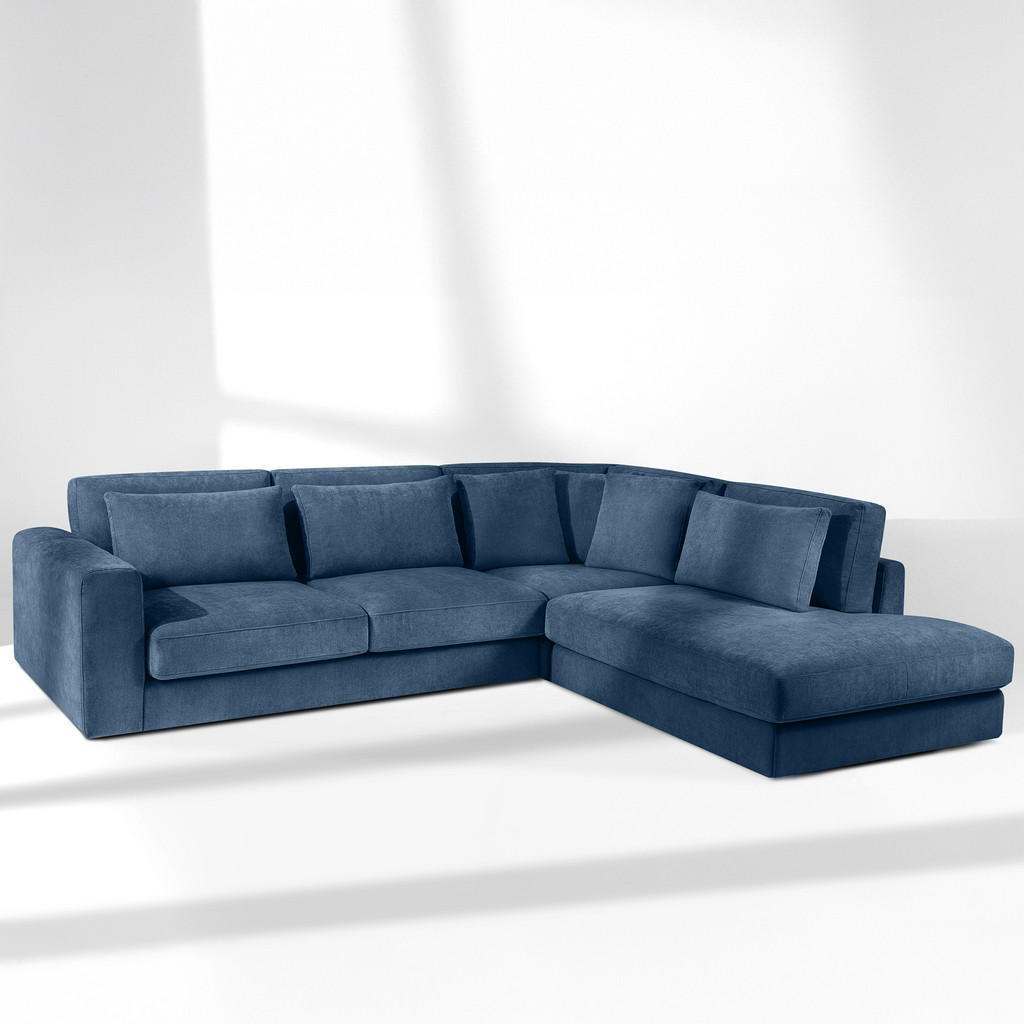 Thumbnail - Konsimo® Ecksofa, Dunkelblau, Holz, Holzwerkstoff, Textil, 297x248 cm, Wohnzimmer, Sofas & Couches, Wohnlandschaften, Ec...