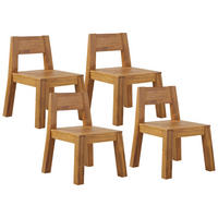 GARTENSTUHL 4er-Set Akazienholz hellbraun Livorno - Hellbraun, Holz (59/81/61cm) - Beliani