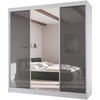 SCHWEBETÜRENSCHRANK Velis II 200/61/215 weiß+graphit - Graphitfarben/Weiß, Holzwerkstoff (200/215/61cm) - Beautysofa