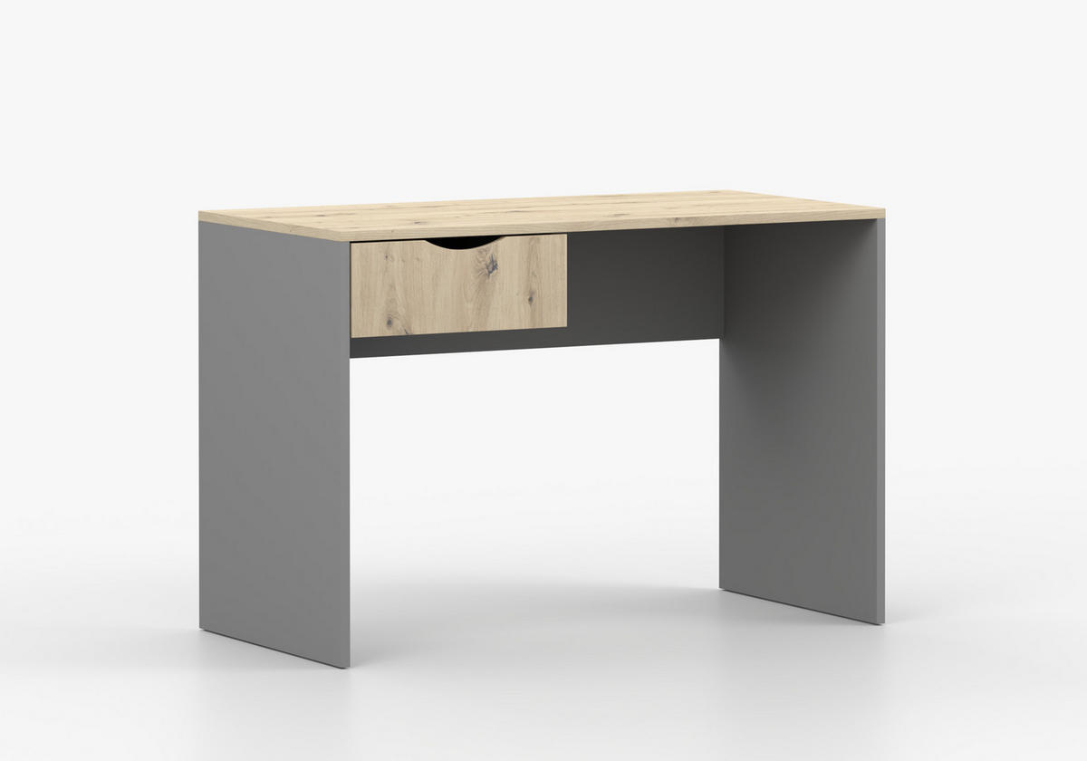 JUGENDZIMMER Zamiro in Grau mit Artisan Eiche 4 teilig - Kinderzimmer Komplettset - Grau, Holzwerkstoff (80/200/120cm)