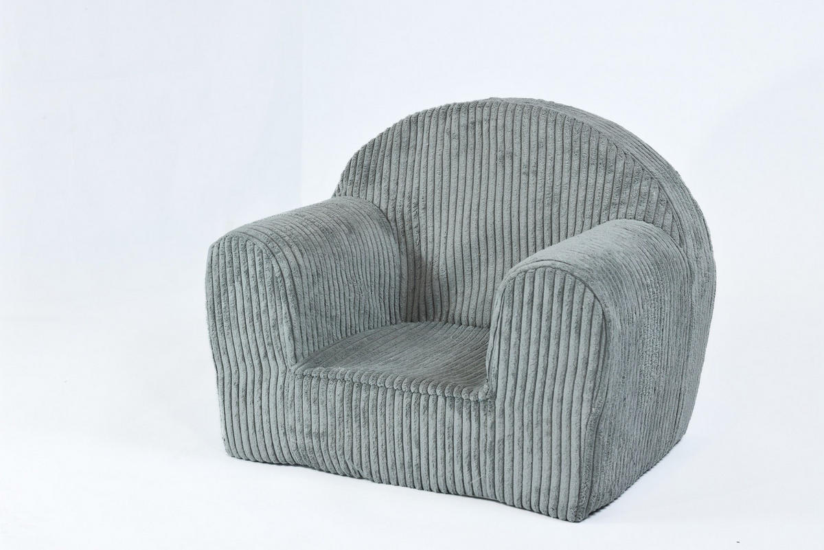 KINDERSESSEL MINI aus Kuschel-Cord in Türkis - Türkis, Textil (40/39/33cm) - Fortisline