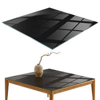 TISCHPLATTE 50x50 cm Farbe Schwarz, glatt - Schwarz, Glas (50/50/0.4cm) - TULUP