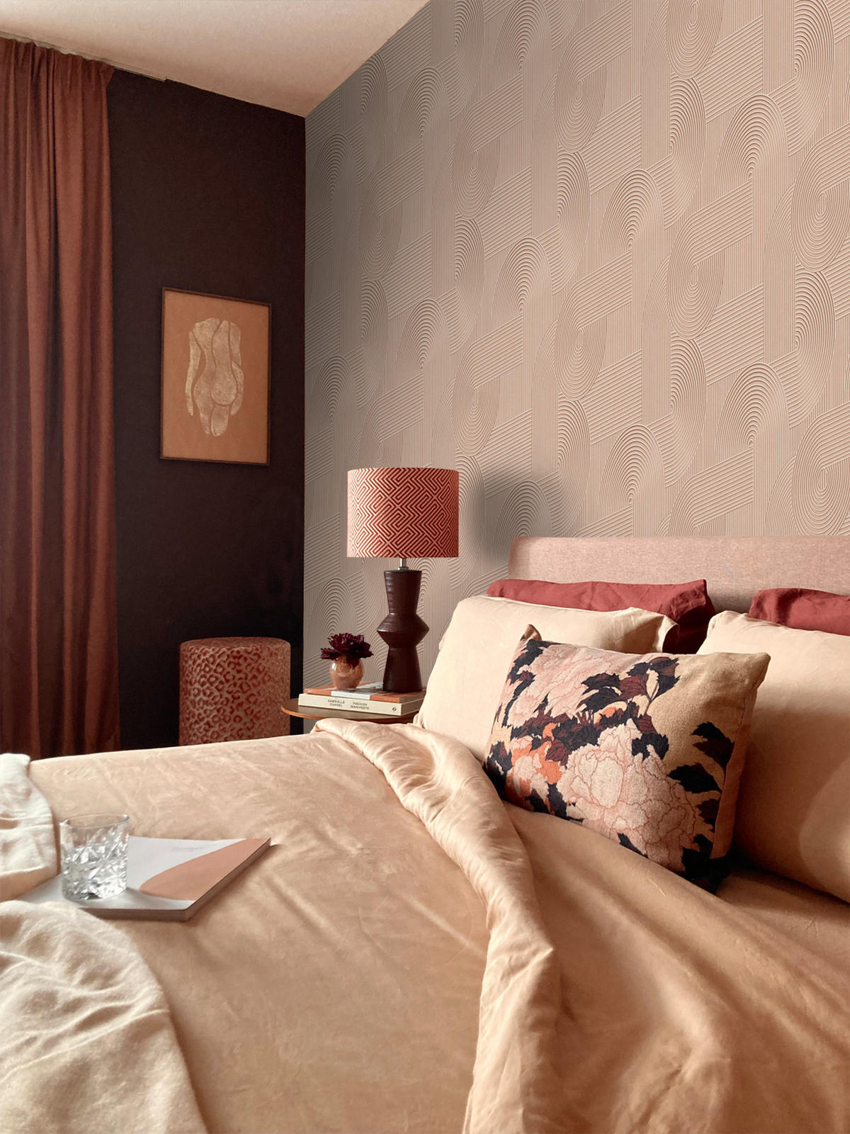 TAPETE 3D-Muster 53 cm x 10.05 m - Pink, Papier (53/1000cm) - Origin Wallcoverings