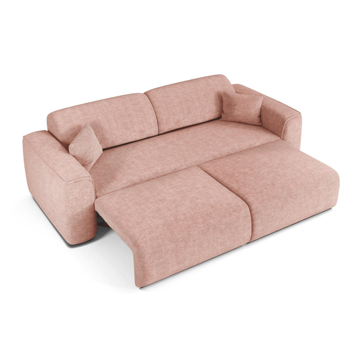 SCHLAFSOFA GERADE Texturierter Samt Vintage Pink 240cm - Pink, Textil (240/73/97cm) - Sia Home