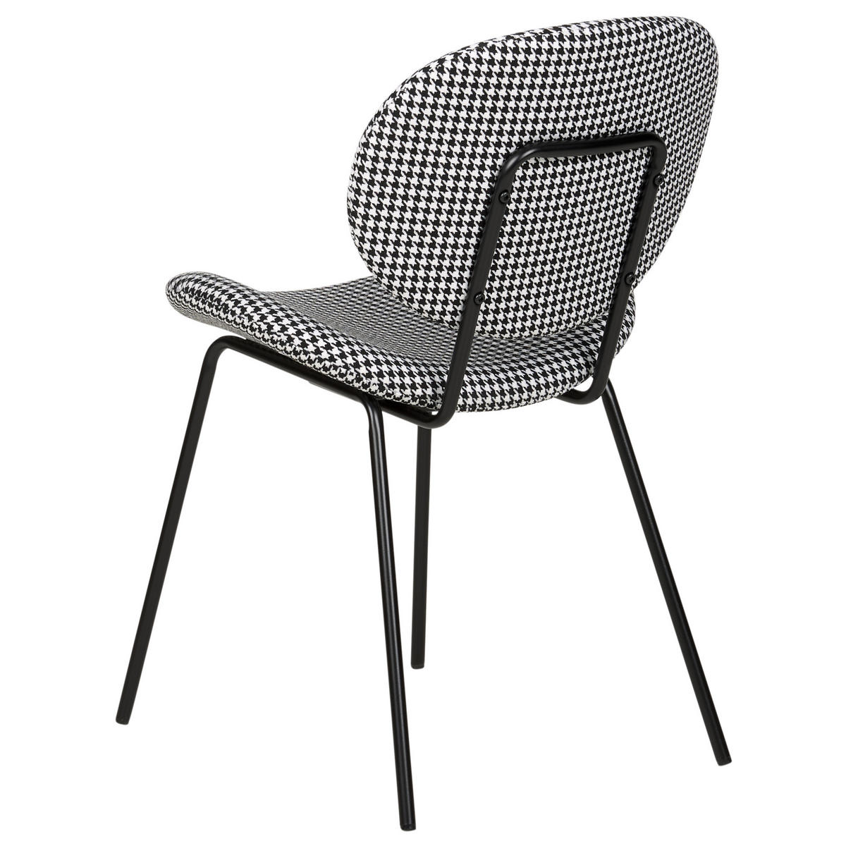 ESSZIMMERSTUHL 2er-Set Hahnentrittmuster schwarz/weiß Luana - Schwarz/Weiß, Textil (50/80/52cm) - Beliani