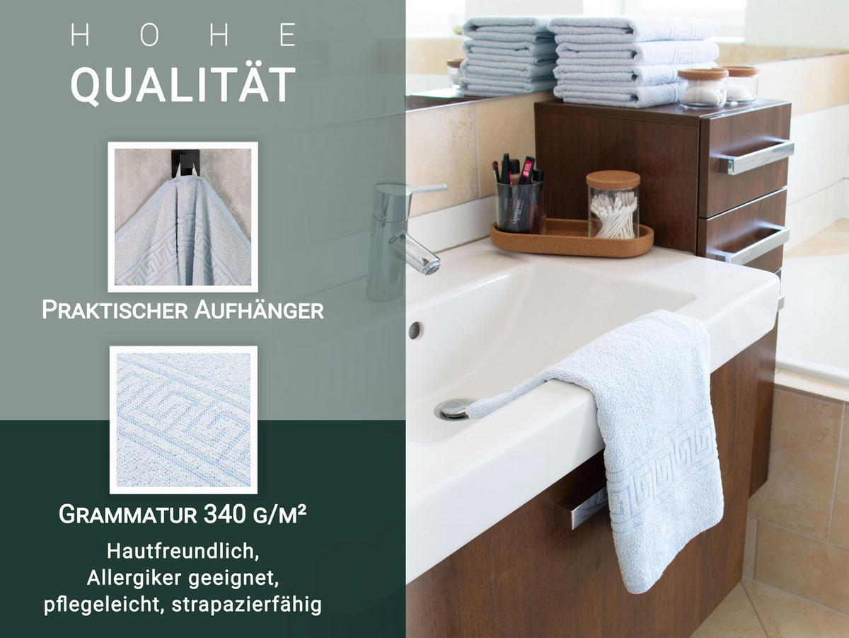 HANDTÜCHER, 10er-Set, 50x100 cm, 70% Baumwolle, 30% Polyester, Blau - Blau, Textil (50/100cm) - Zollner