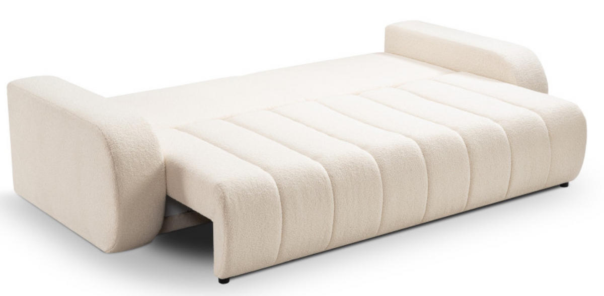 SOFA Creme ALOO Ausziehbar Mit Dekokissen - Beige, Textil (248/88/105cm) - Sepro Meble