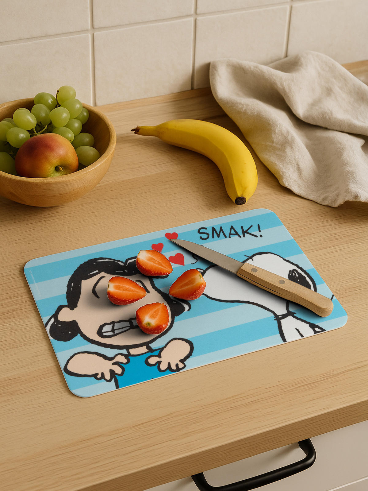 BRETTCHEN The Peanuts Snoopy Kuss Smak Blau 14,5 x 23,5 cm - Blau, Kunststoff (14.5/23.5cm) - United Labels