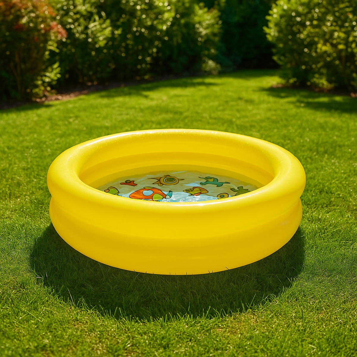 PLANSCHBECKEN Baby Pool rund Ø 61 x 12,5 cm Tiermotiv 21 L - Gelb, Kunststoff (61/61cm) - Avenli
