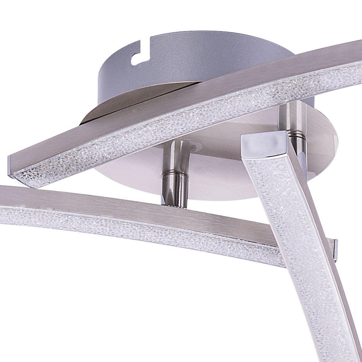 LED DECKENLEUCHTE Kristalloptik Silber - Silberfarben, Metall (60/60/12.5cm) - Globo Lighting