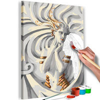 MALEN NACH ZAHLEN 40/50 cm - Braun/Grau, Textil (1.4/50cm) - KUNSTLOFT