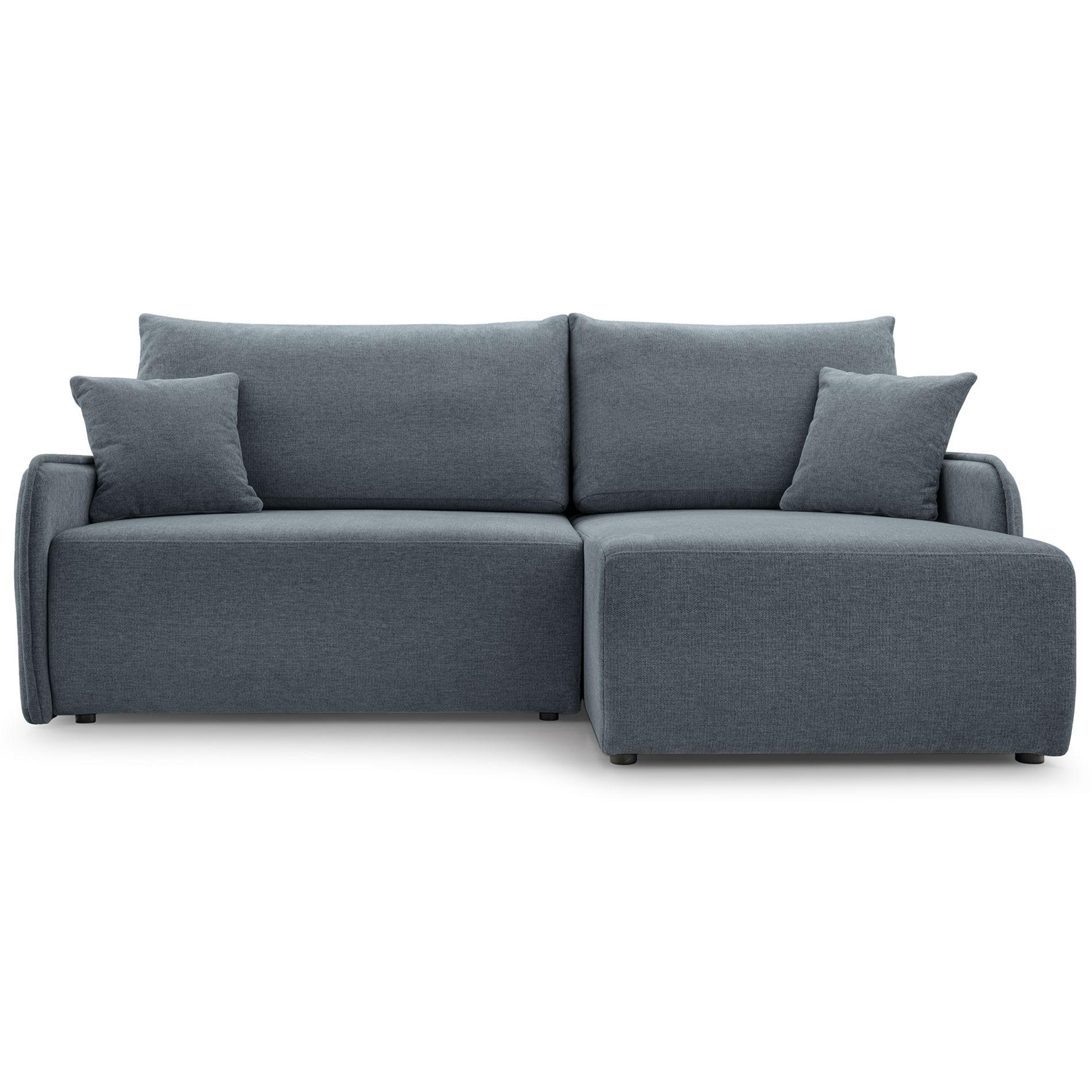 ECKSOFA Netarro, Dunkelgrau Chenille, rechtsseitig - Dunkelgrau/Schwarz, Kunststoff/Textil (198/147cm) - Selsey
