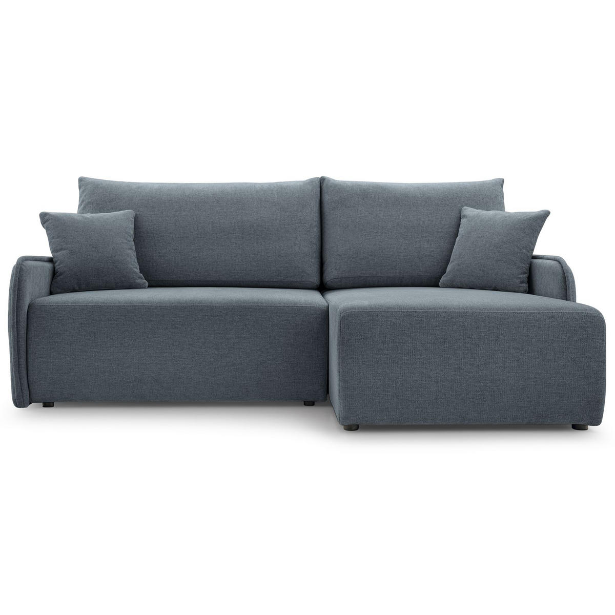 ECKSOFA Netarro, Dunkelgrau Chenille, rechtsseitig - Dunkelgrau/Schwarz, Kunststoff/Textil (198/147cm) - Selsey