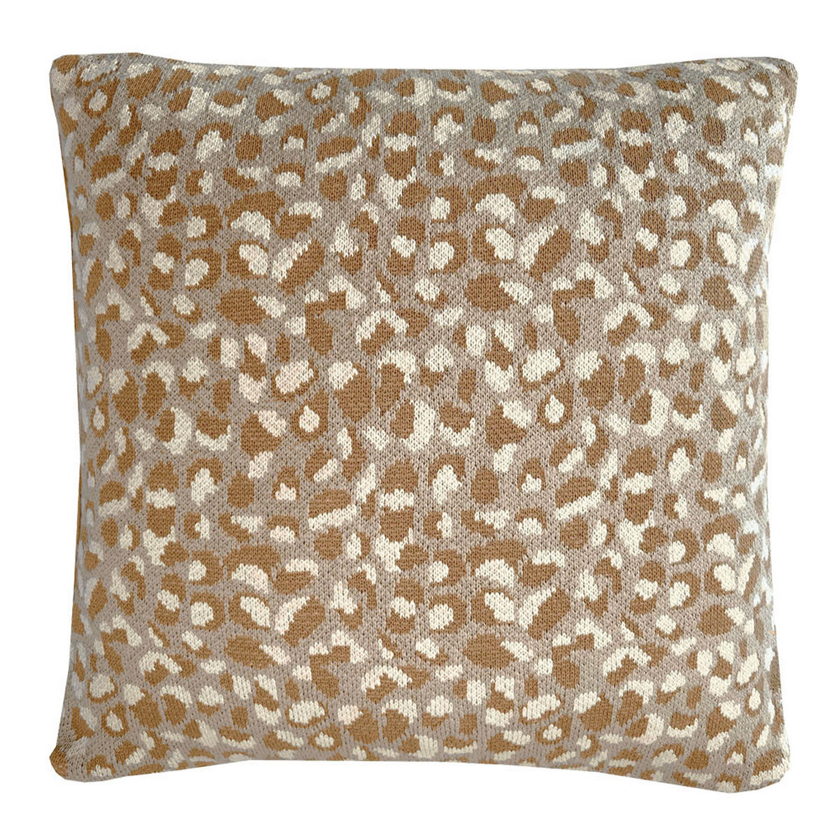 DEKOKISSEN Primitives Punkt gestrickt karamell 50x50 - Creme, Textil (50/50/12cm) - Malagoon