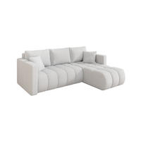 ROHOVÁ SEDAČKA s funkcí spaní, otoman vpravo GARD-L 226x146x85 bílá bouclé - bílá/černá, kompozitní dřevo/textil (226/146cm) - ALTDECOR