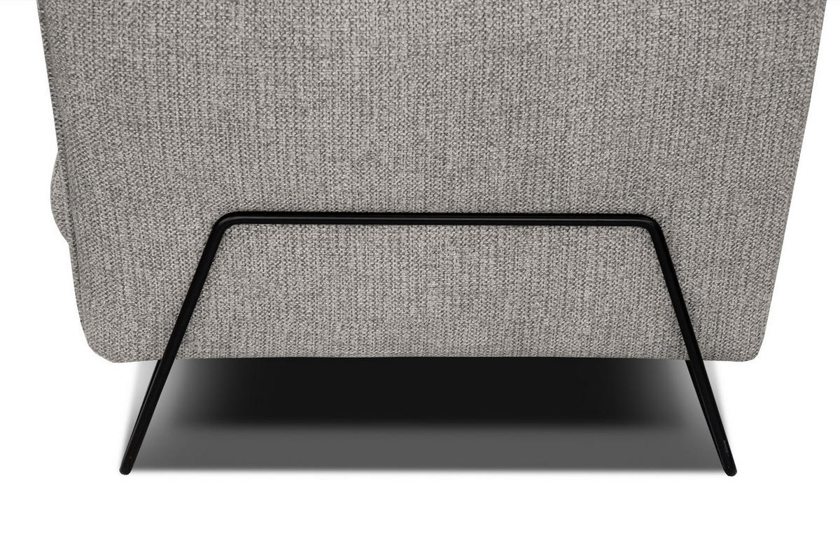 ECKSOFA HOSTEN 4-Sitzer, platinfarben - Platinfarben/Schwarz, Holzwerkstoff/Textil (158/269cm) - Courtois Laville