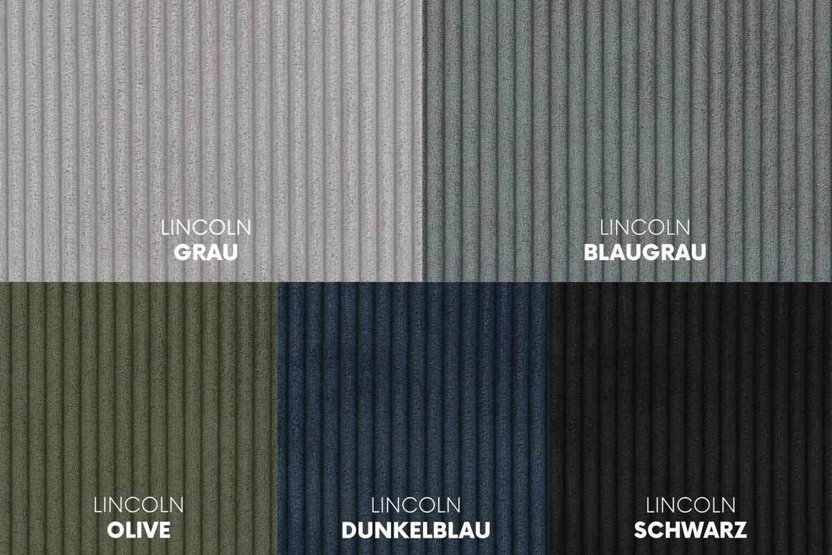 ECKSOFA L-Form Modulo, stoff Lincoln, Schwarz, Links - Schwarz, Holz (210/185cm) - Kaiser Möbel