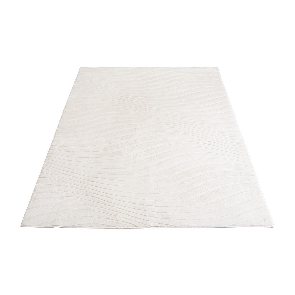 KURZFLOR-TEPPICH Waves 503 Weiß 160x230 cm - Weiß, Textil (160/230cm) - carpet city