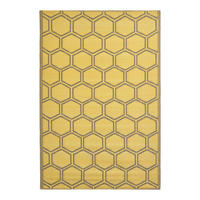 OUTDOORTEPPICH Wabenmuster 122/182 cm - Gelb, Kunststoff (122/182cm) - Homescapes