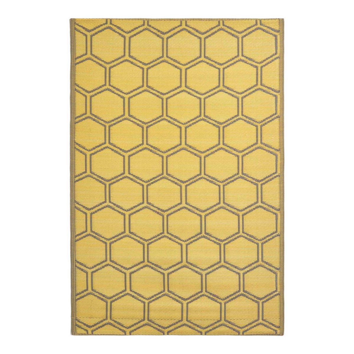 OUTDOORTEPPICH Wabenmuster 122/182 cm - Gelb, Kunststoff (122/182cm) - Homescapes