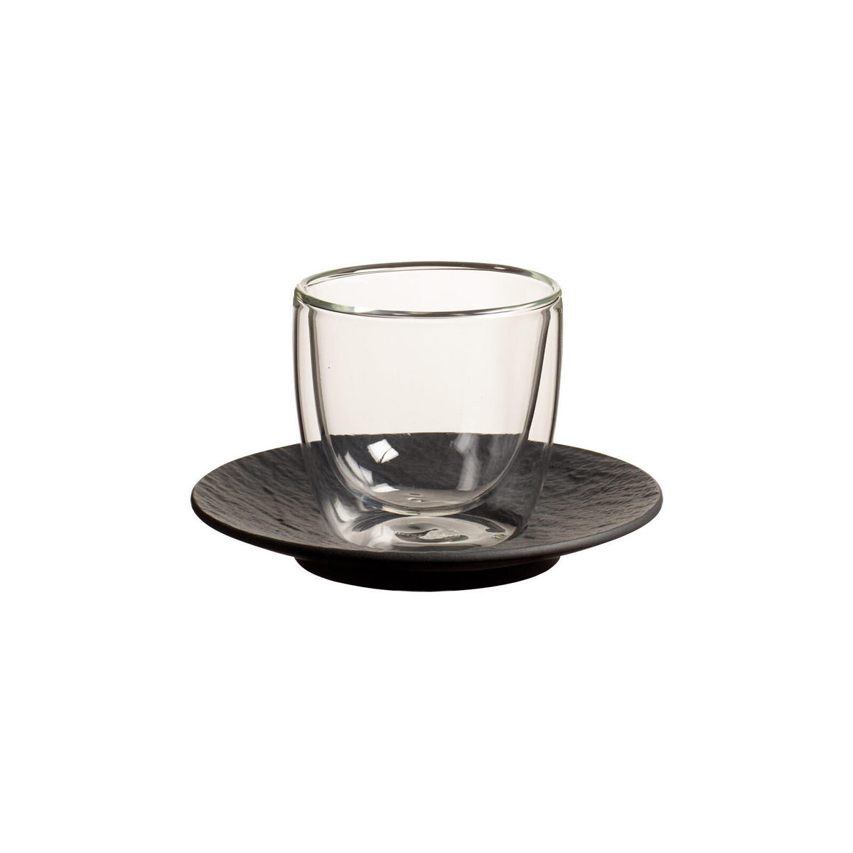 ESPRESSOGLAS MIT UNTERTASSE Manufacture Rock schwarz 70 ml - Schwarz, Kunststoff (0.07L) - Villeroy & Boch