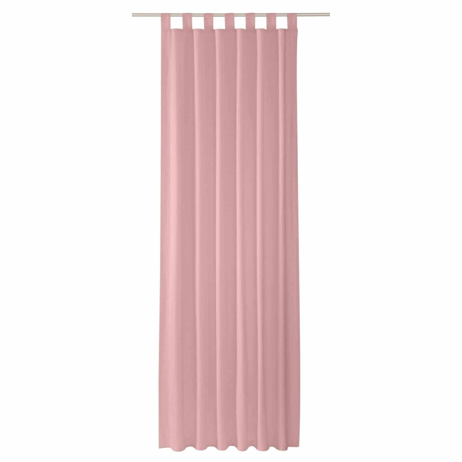 SCHLAUFENVORHANG IM UNI DESIGN DOVE Blickdicht - Rosa, Textil (140/0.5/255cm) - Tom Tailor
