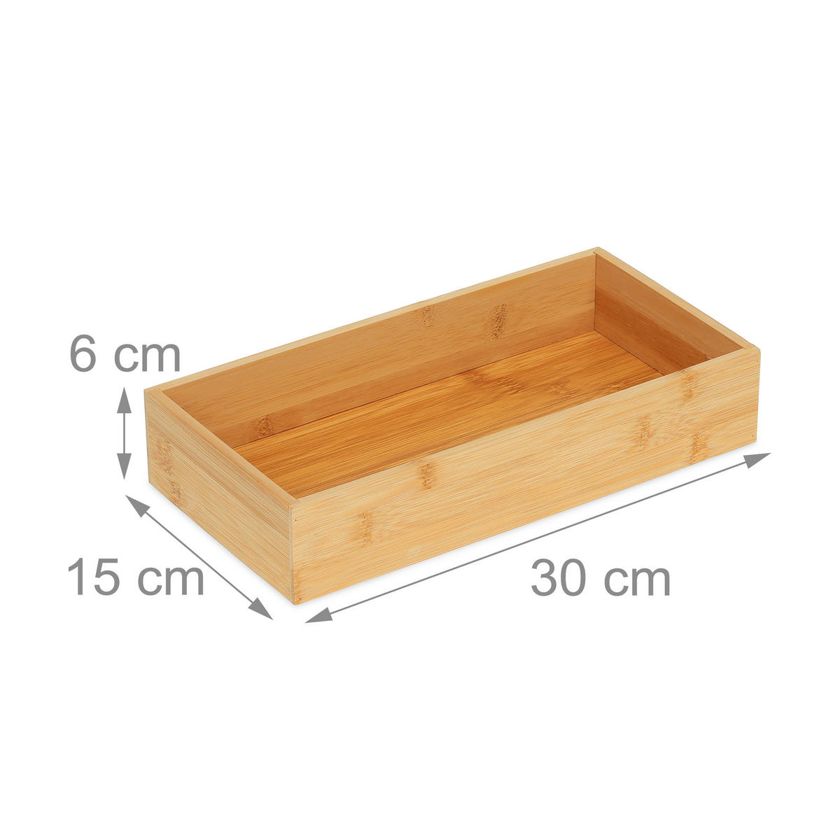 ORDNUNGSBOX - Hellbraun, Holz/Holzwerkstoff (30/6/15cm) - Relaxdays