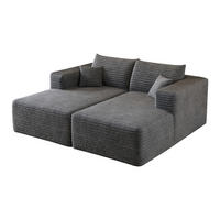SCHLAFSOFA DE-34891 mit Chaiselongue Dunkelgrau - Dunkelgrau, Textil (151/180cm) - ComfortXL