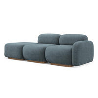 3-SITZER SOFA Links Bouclé Stoff Blau - Blau/Blaugrau, Holz/Textil (95/73/258cm) - Makamii