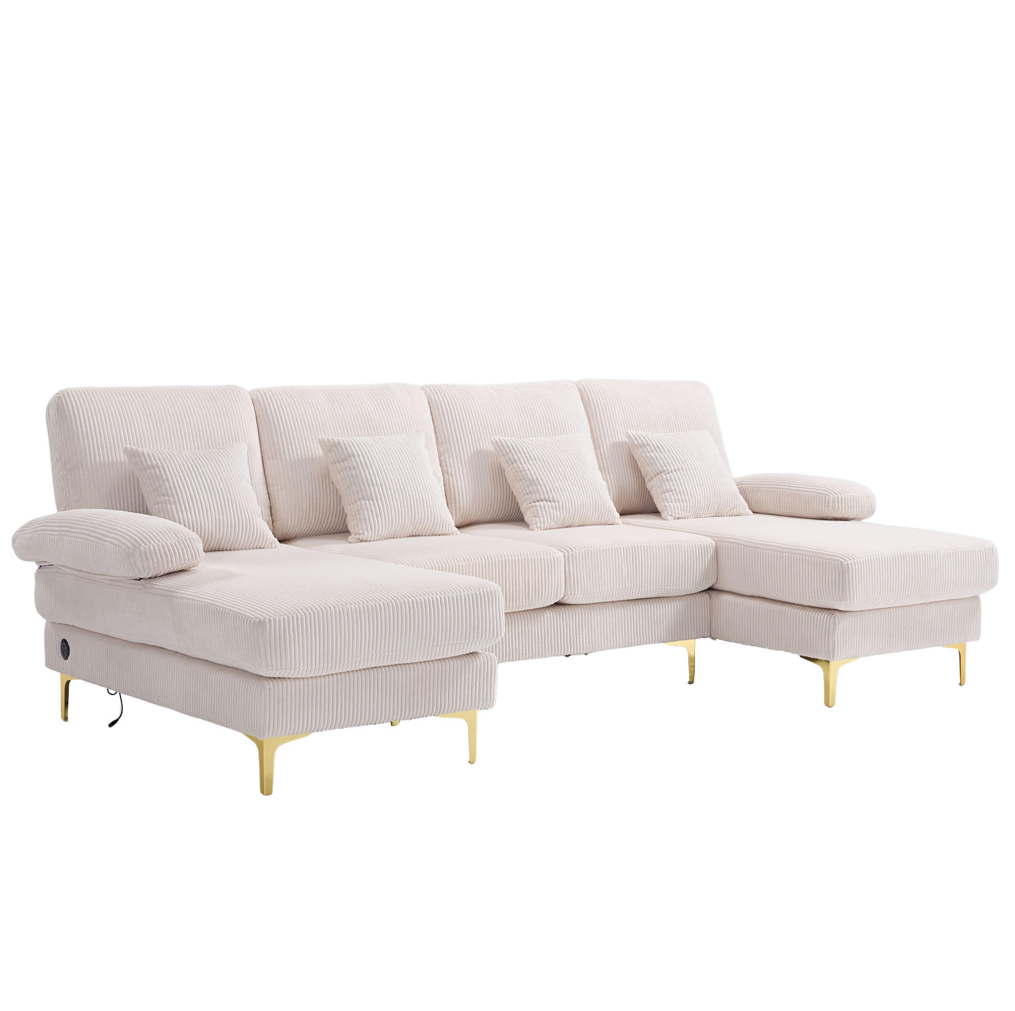 Meubliv Sofa Beige 135x88x265 cm