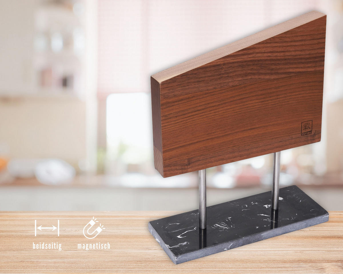 MAGNET-MESSERBLOCK - Nussbaumfarben, Holz (28/8.9/23cm) - Zayiko