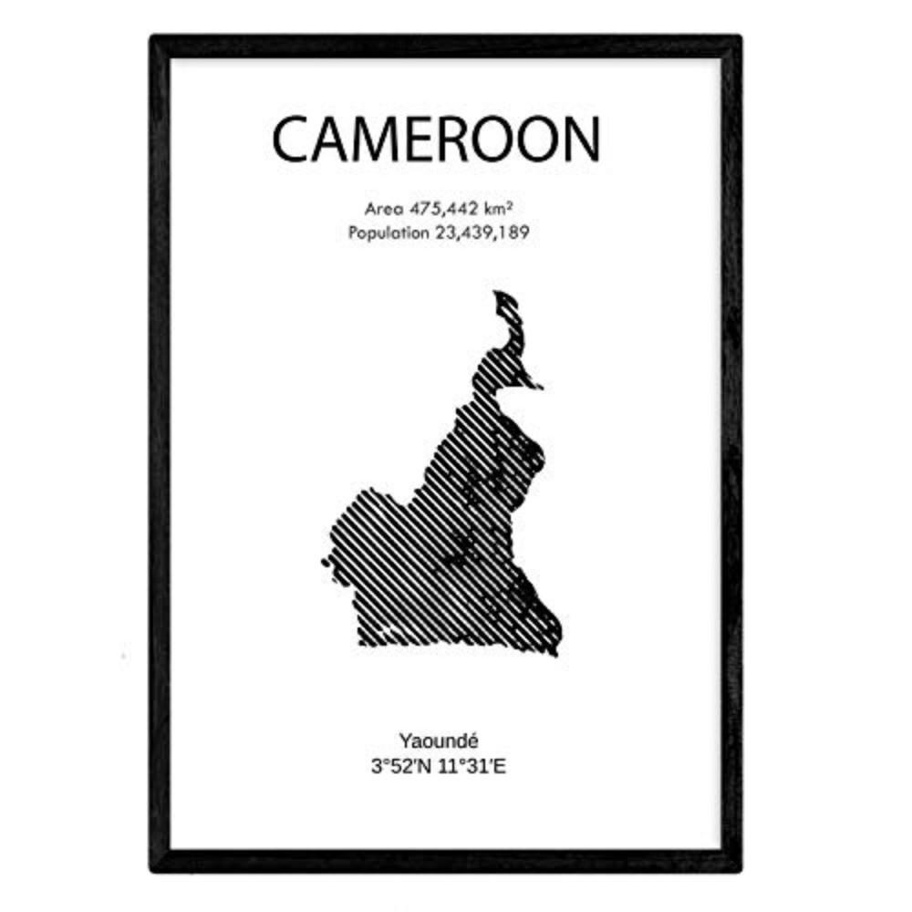 POSTER Länder & Kontinente Kamerun A4 Rahmenlos - Klar, Papier (29.7/5/21cm) - Nacnic
