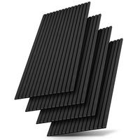 WANDPANEELE Akustik 120x60 cm Eiche Dunkelgrau (4er-Set) - Dunkelgrau, Holz (60/120/1.8cm) - Juskys
