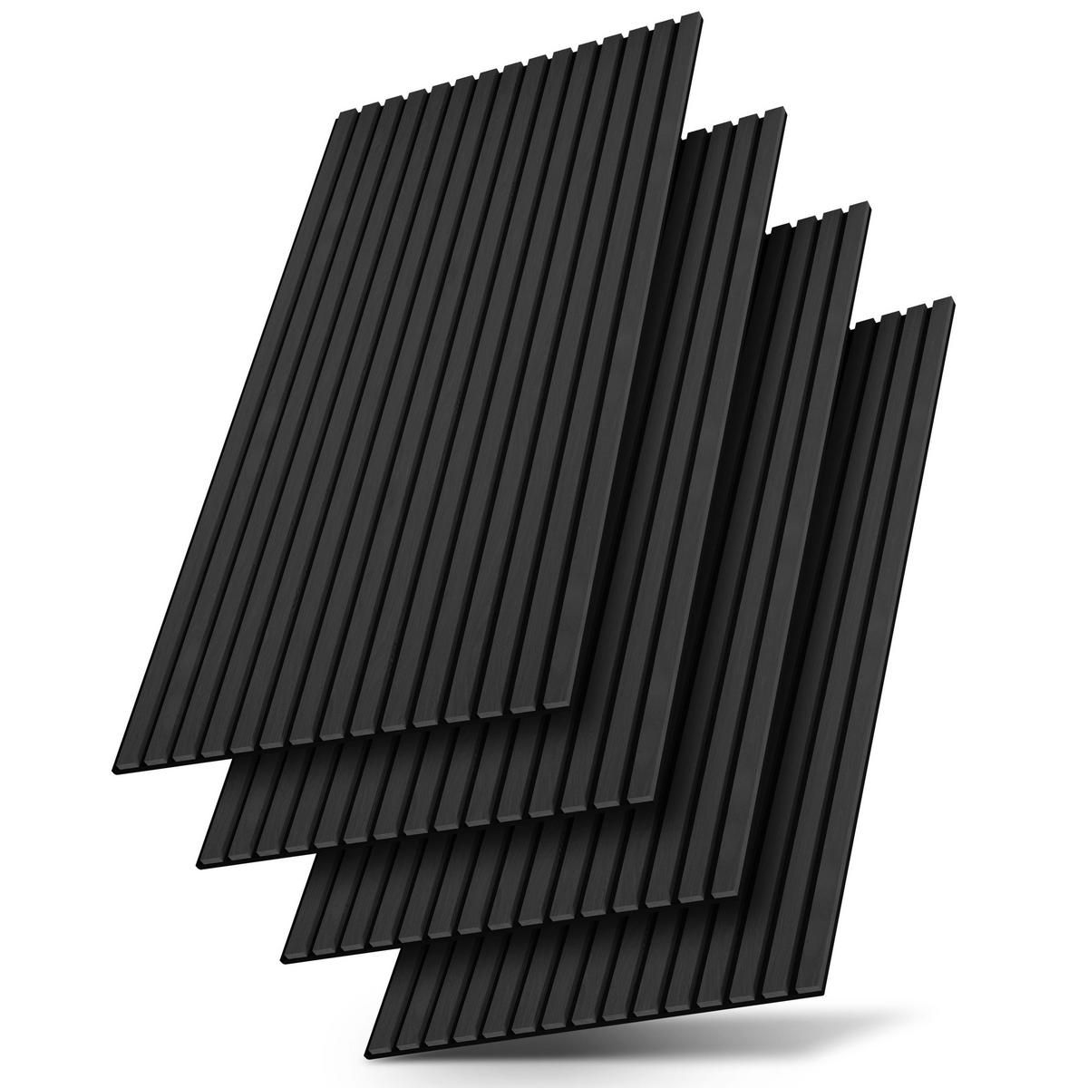 WANDPANEELE Akustik 120x60 cm Eiche Dunkelgrau (4er-Set) - Dunkelgrau, Holz (60/120/1.8cm) - Juskys