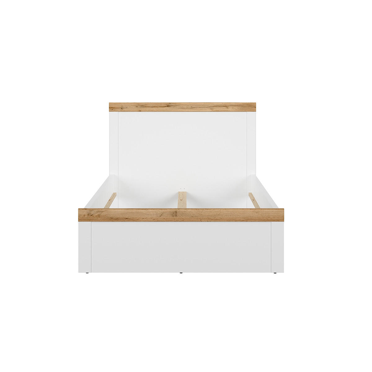 BETT 120/200 Hella Weiß und Holz - Weiß, Holzwerkstoff (120/200cm) - Petits-meubles