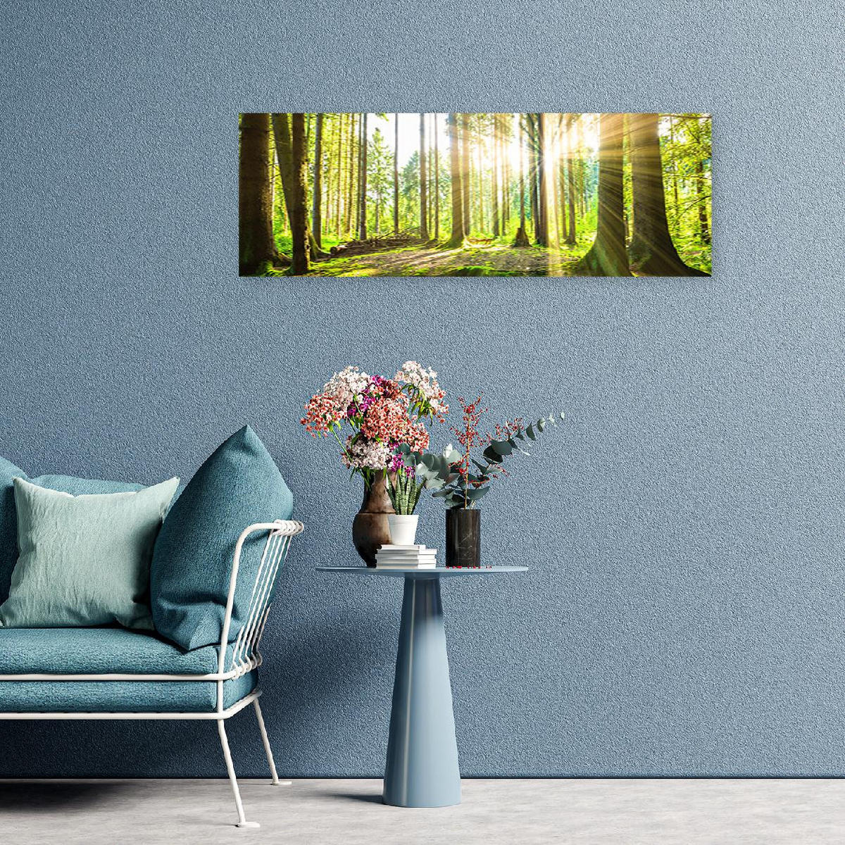 KUNSTDRUCK Grün 90/30 cm - Grün, Textil (90/30cm) - KUNSTLOFT