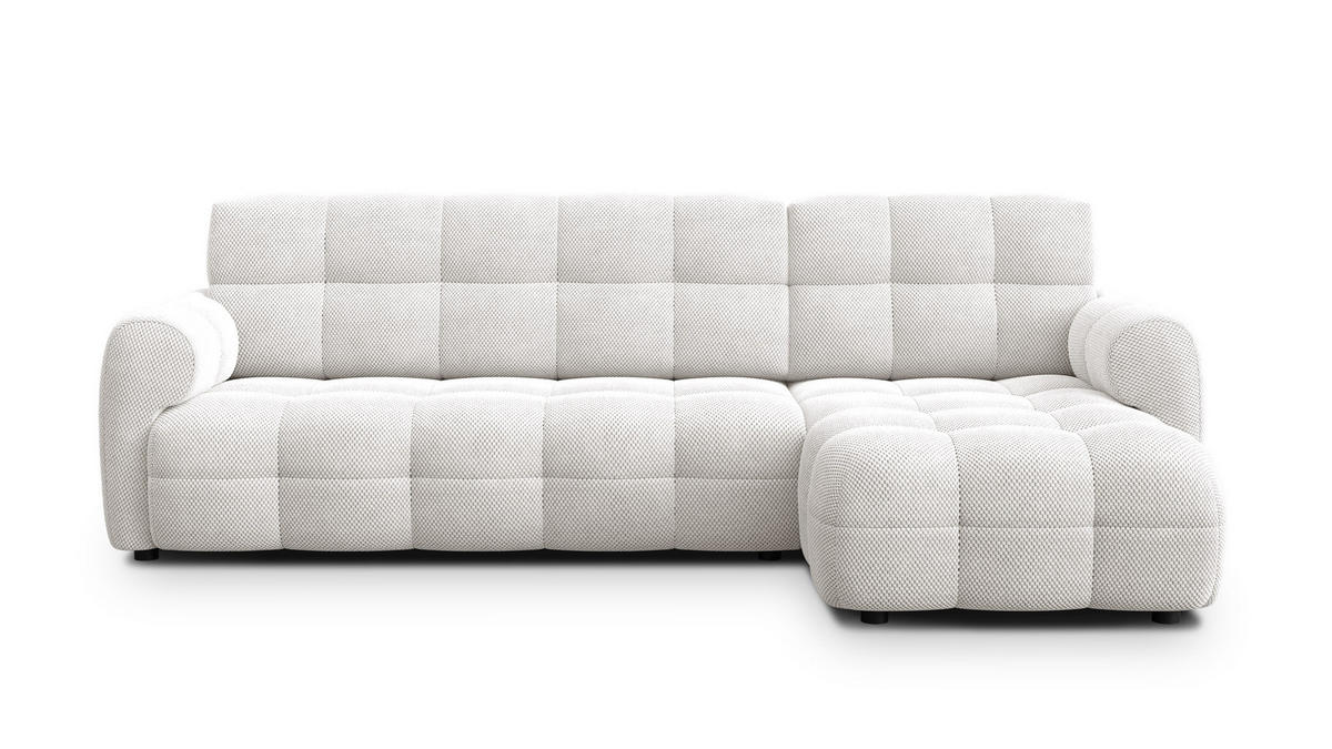 ECKSOFA MELLOW 4-Sitzer, creme - Creme/Schwarz, Holz/Textil (262/156cm) - Courtois Laville