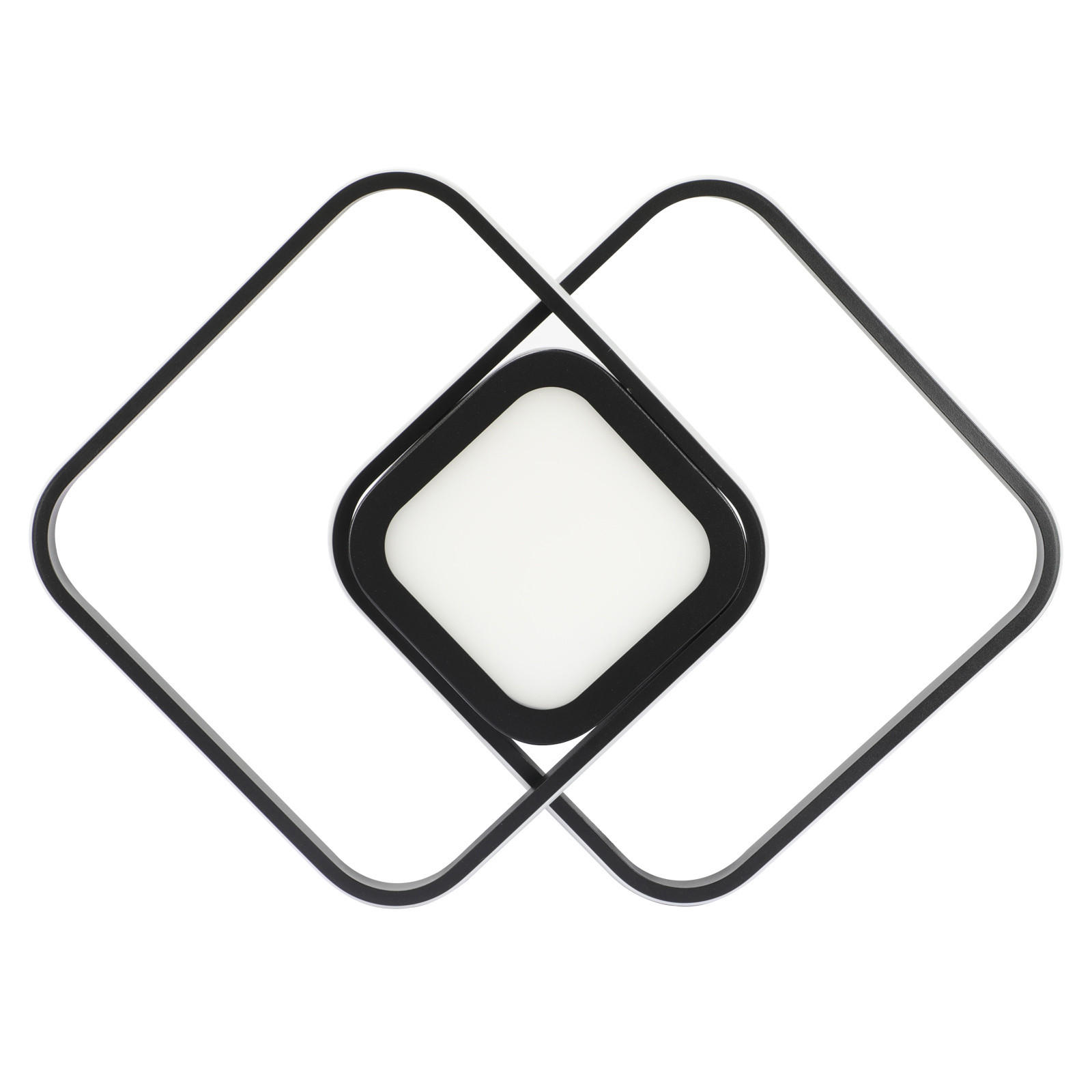 LED-DECKENLEUCHTE Carl 38.8/38.8/4.7 cm - Schwarz, Metall (38.8/38.8/4.7cm) - Nettlife