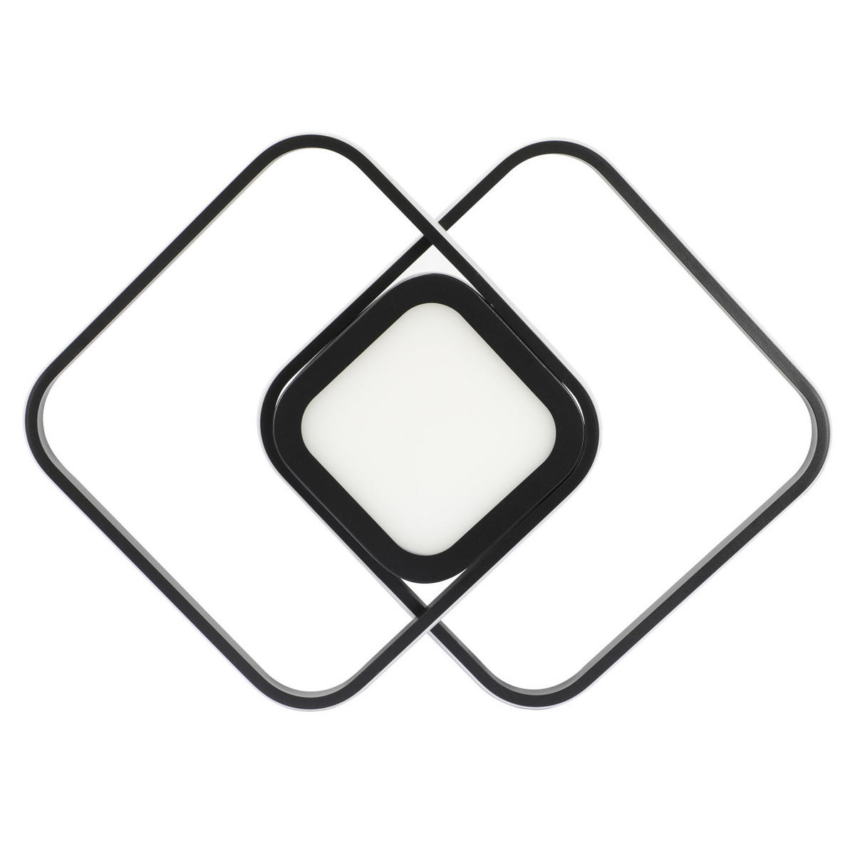 LED-DECKENLEUCHTE Carl 38.8/38.8/4.7 cm - Schwarz, Metall (38.8/38.8/4.7cm) - Nettlife