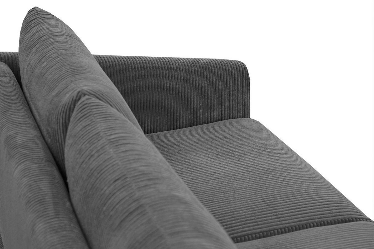 ECKSOFA VILT 4-Sitzer, dunkelgrau - Dunkelgrau/Schwarz, Holzwerkstoff/Textil (156/255cm) - Courtois Laville