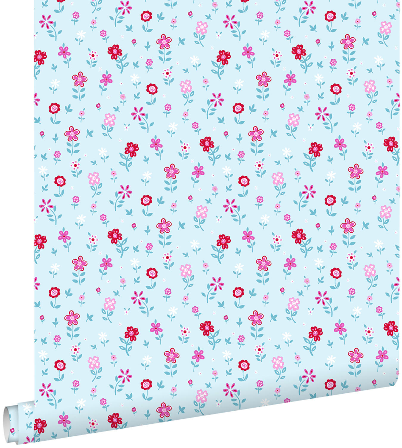 TAPETE Blumen 53 cm x 10.05 m - Rot, Papier (53/0.1cm) - ESTAhome
