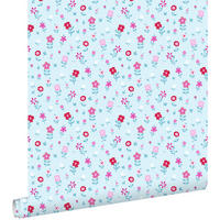 TAPETE Blumen 53 cm x 10.05 m - Rot, Papier (53/0.1cm) - ESTAhome