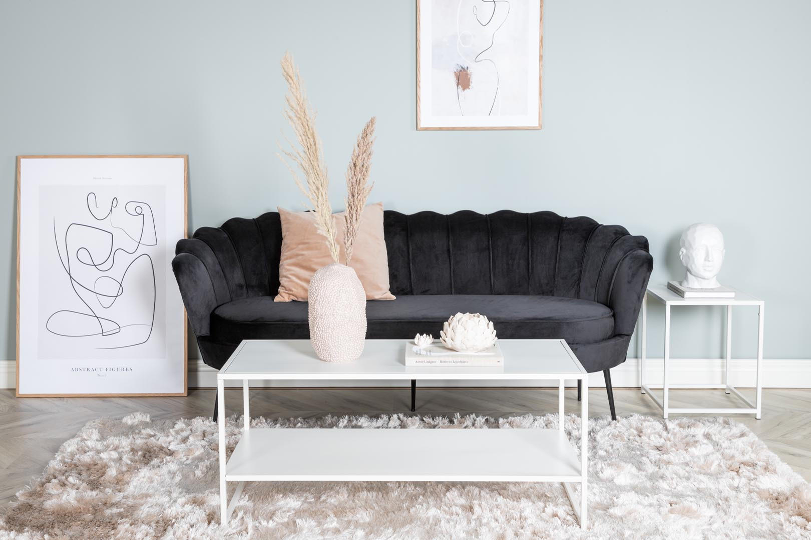 3-SITZER-SOFA Velours schwarz - Schwarz, Textil (181/79/78cm) - ebuy24