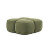 POUF Samt Stoff Grün - Schwarz/Olivgrün, Holzwerkstoff/Kunststoff (90/39/90cm) - Makamii
