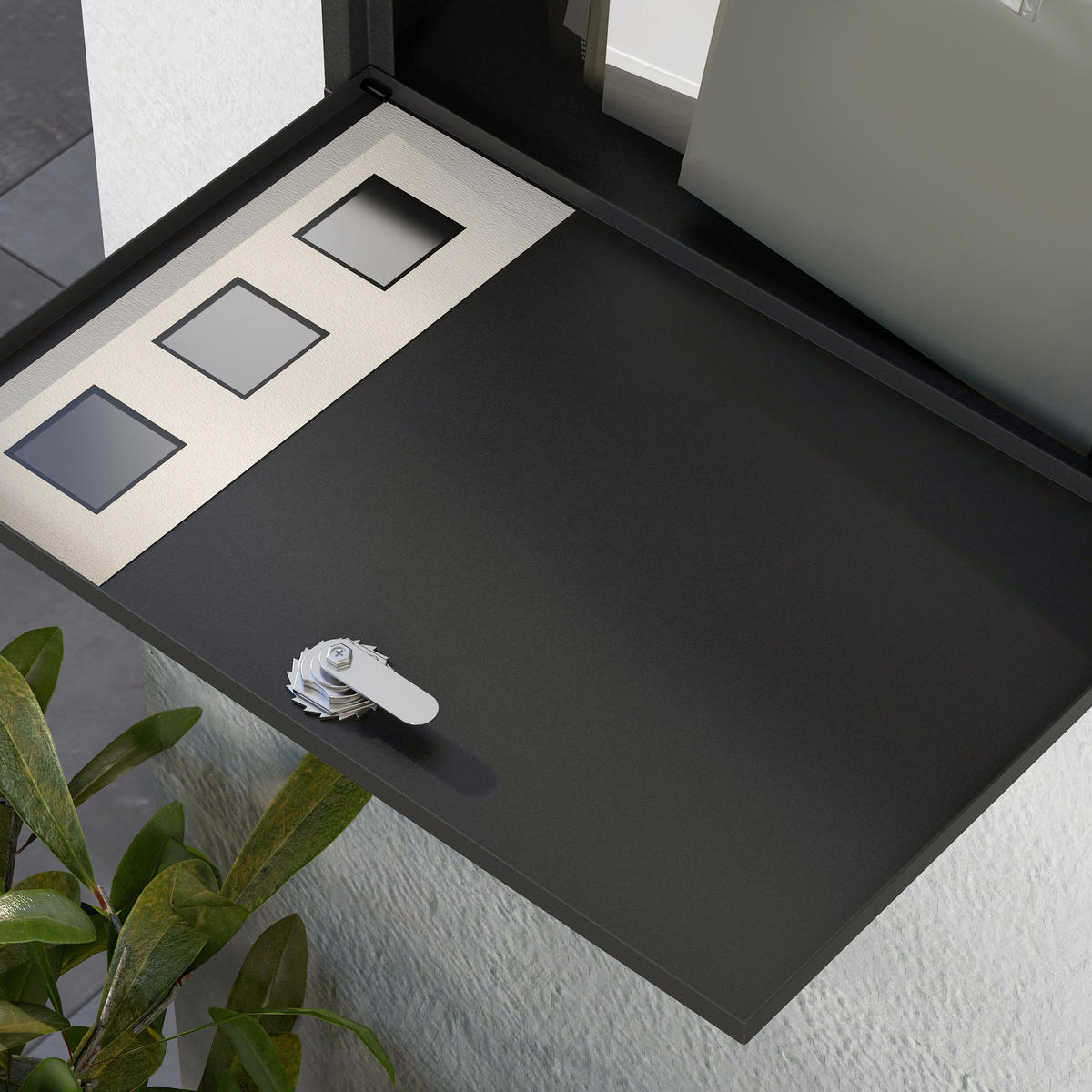 BRIEFKASTEN Metall Schwarz - Schwarz, Metall (11.5/29/36.5cm) - HOMCOM