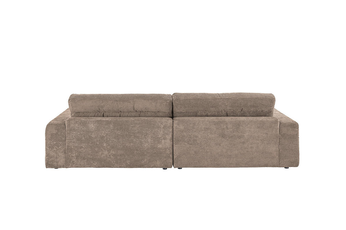 ECKSOFA LANA SOFA Taupe Cord - Taupe/Schwarz, Textil (296/205cm) - KAWOLA
