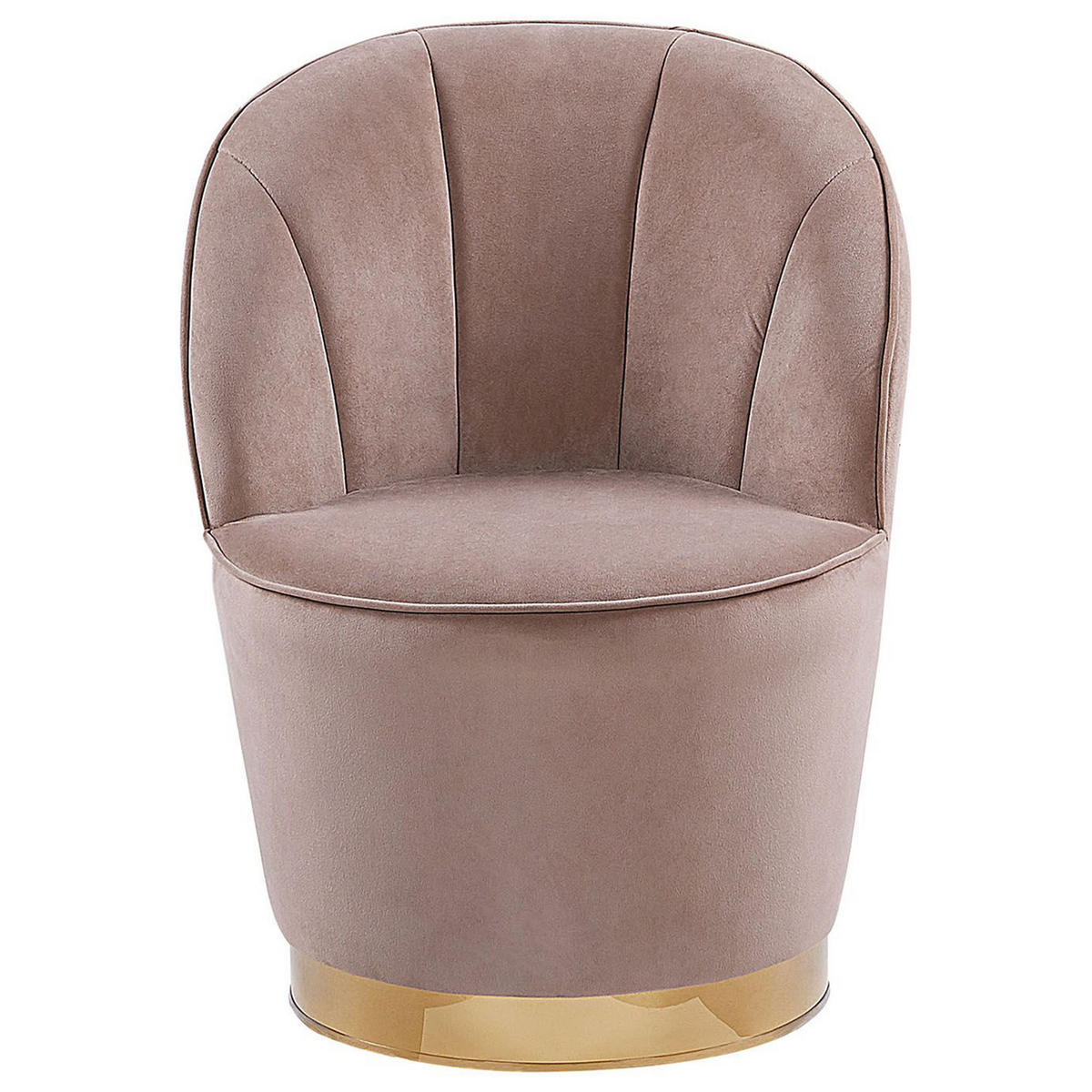 SESSEL Samtstoff Beige/Gold Alby - Beige, Textil/Metall (56/72/61cm) - Beliani